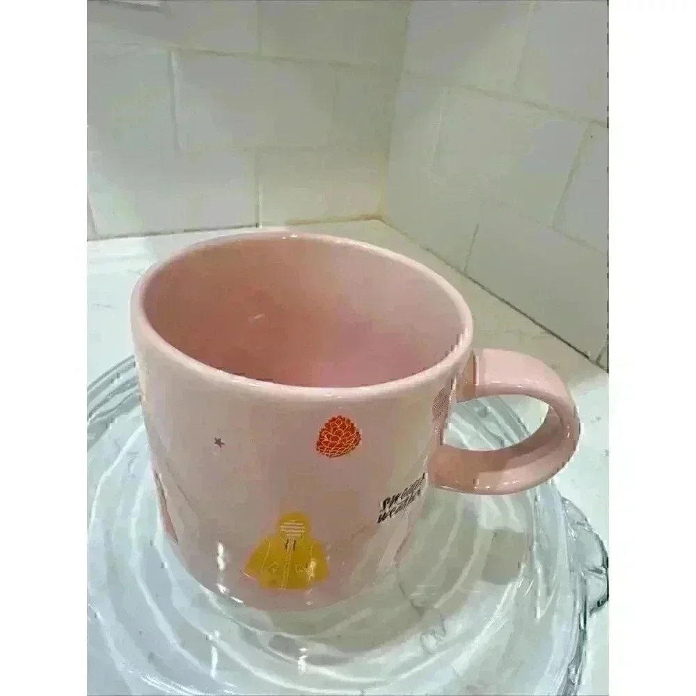Starbucks Pink Ceramic Mug 12oz Fall Sweater Weather Drink Cup.